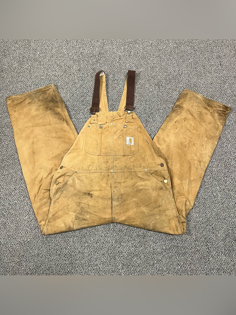 Vtg Distressed Carhartt Double Knee Overalls
